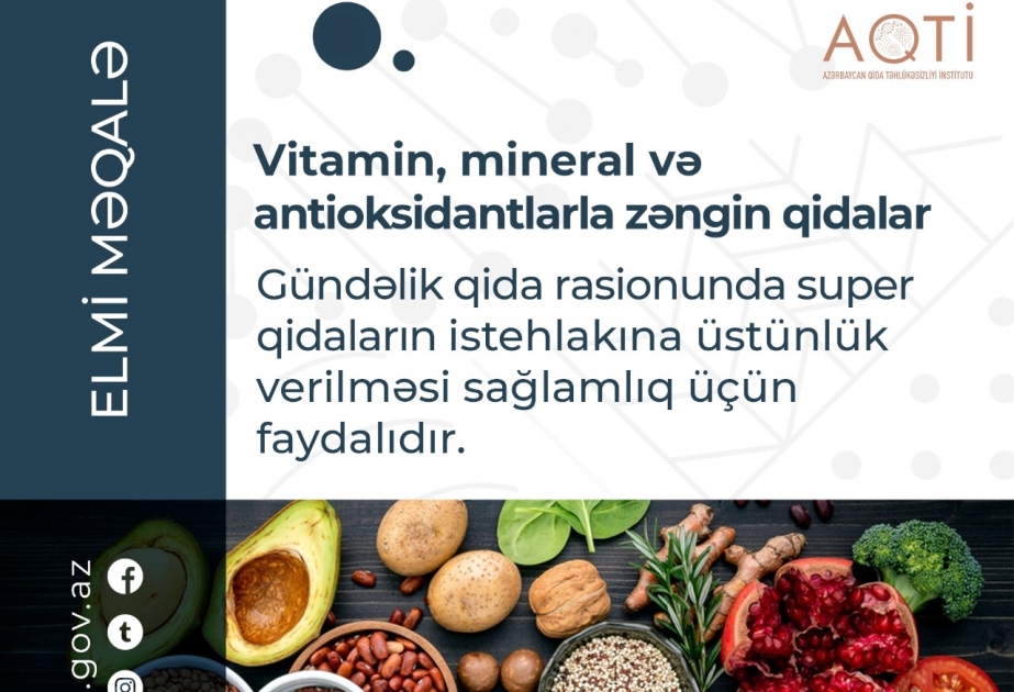 Vitamin və minerallarla zəngin qidalar