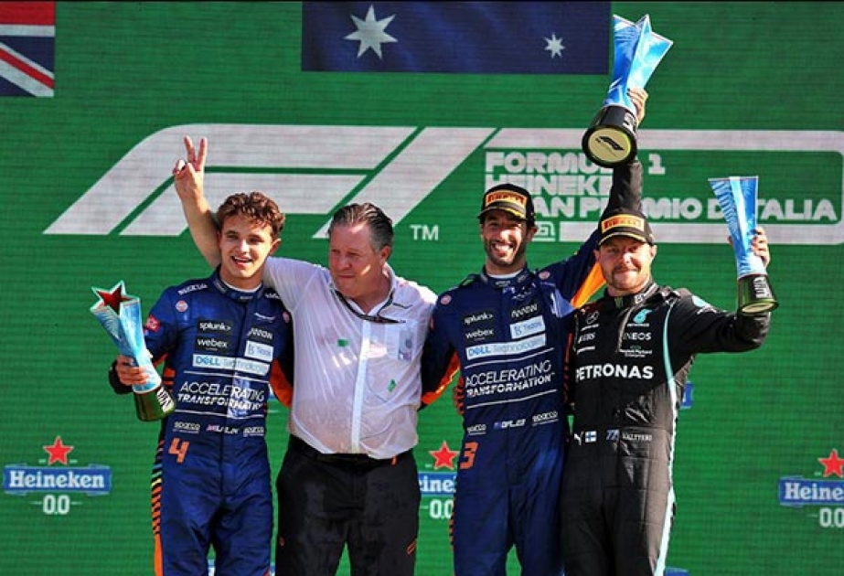 "McLaren"in pilotu Daniel Rikkardo Formula 1 İtaliya Qran-Prisinin qalibi olub