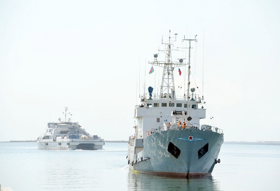 Russian Caspian Flotilla's warships arrive in Baku