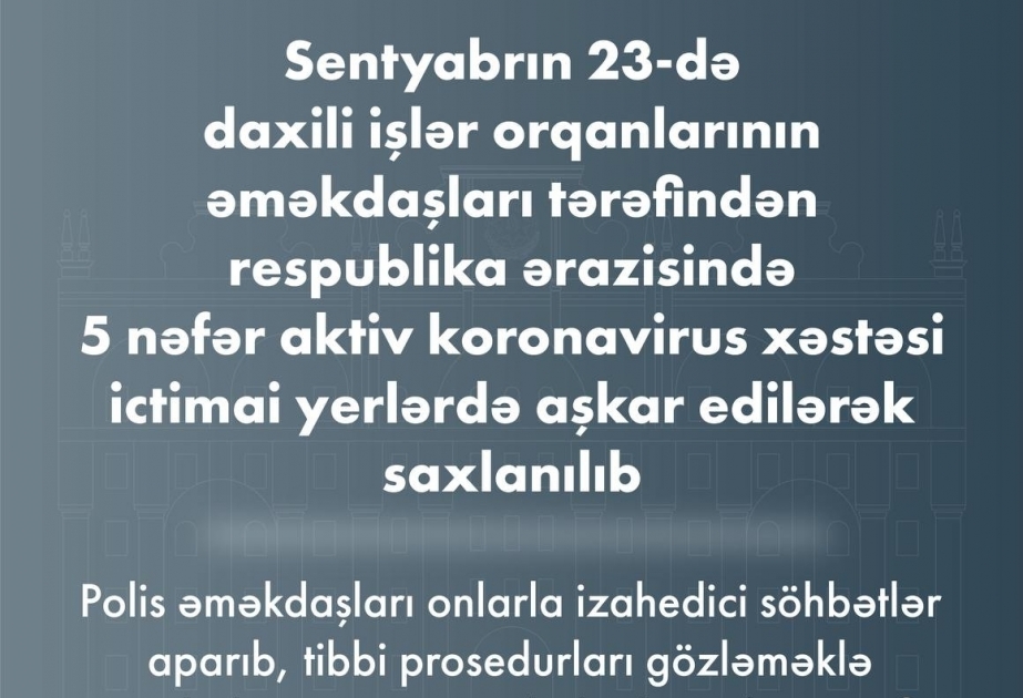 МВД: В минувший день в общественных местах выявлены и задержаны 5 активных больных коронавирусом