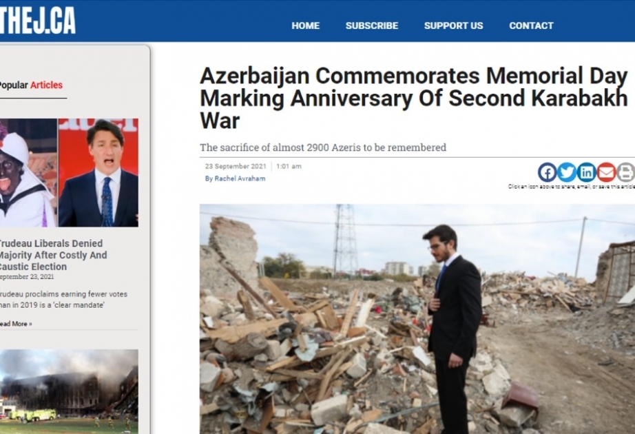 Kanadanın xəbər portalında Anım Günü ilə əlaqədar məqalə yerləşdirilib