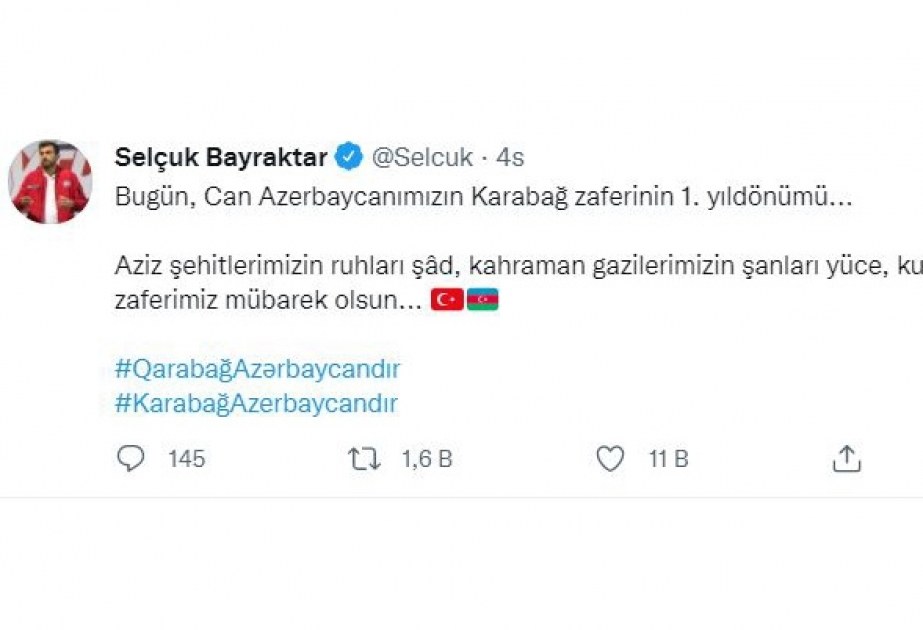 Səlçuk Bayraktar Anım Günü ilə bağlı paylaşım edib