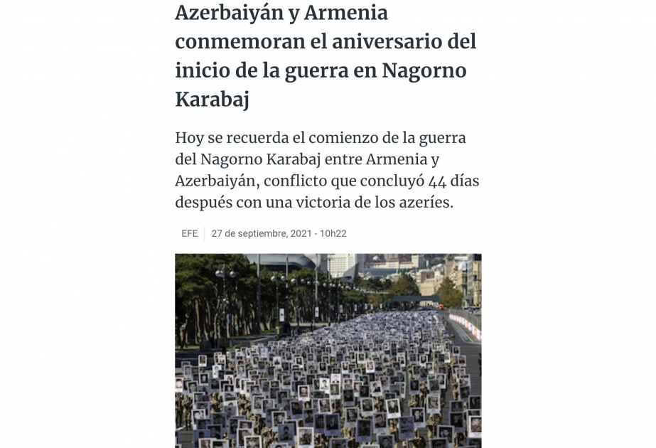 Испаноязычные издания: Сегодня Азербайджанское государство живет как государство-победитель