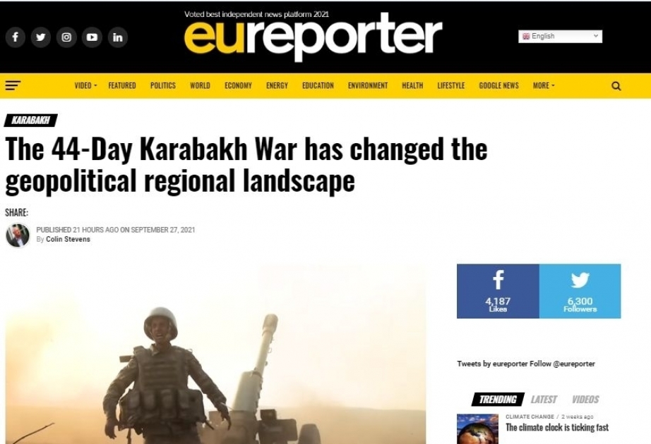 “Eureporter” nəşri: Zəngəzur dəhlizi bütün ölkələr üçün yeni iqtisadi imkanlar yaradacaq