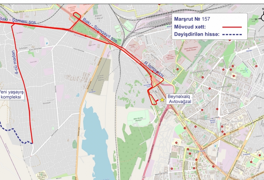 BNA: 157 nömrəli müntəzəm marşrutun hərəkət sxemində dəyişiklik edilib