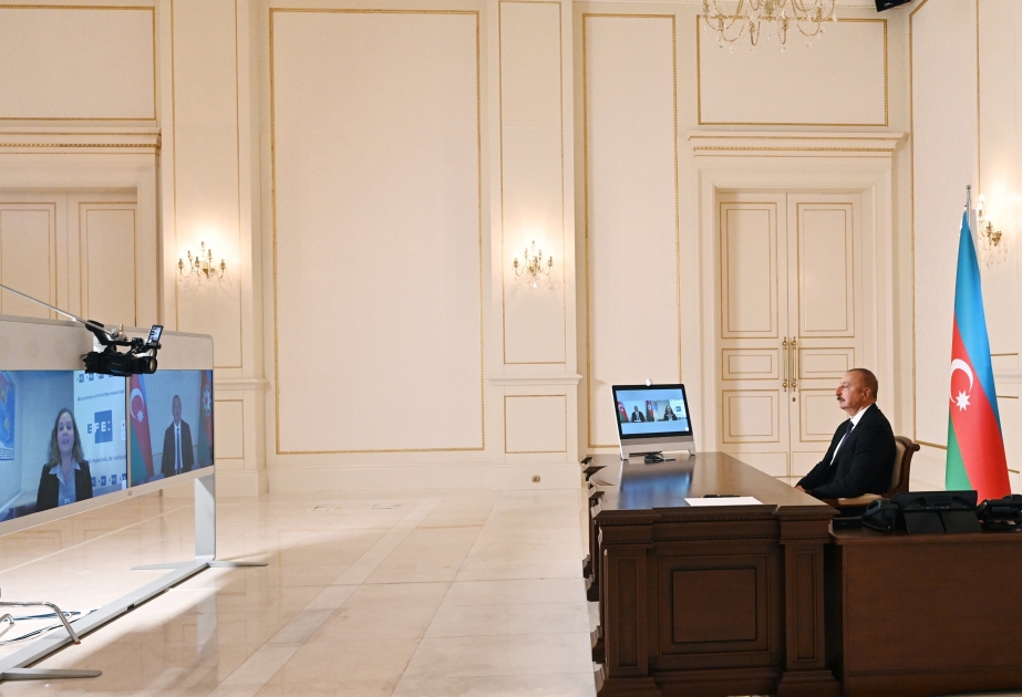 Le président Ilham Aliyev accorde un entretien à l’agence de presse espagnole EFE VIDEO