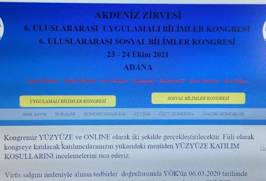 Adanada keçiriləcək VI Aralıq dənizi konfransına tezislər qəbul olunur