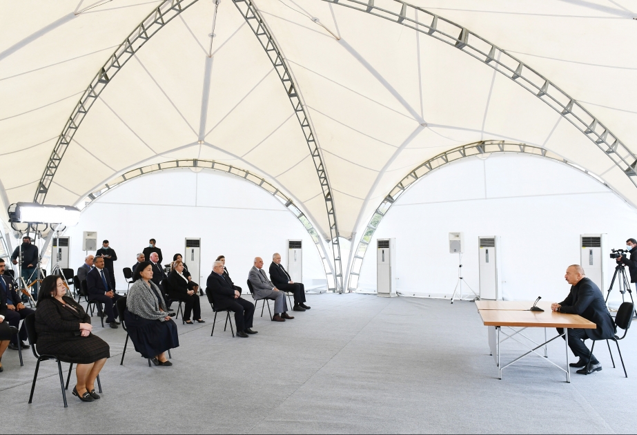 Prezident İlham Əliyev Xocavənd rayon ictimaiyyətinin nümayəndələri ilə görüşübVİDEO