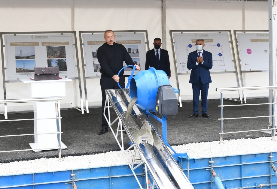 Le président Ilham Aliyev pose la première pierre de la nouvelle sous-station électrique « Hadrout » VIDEO