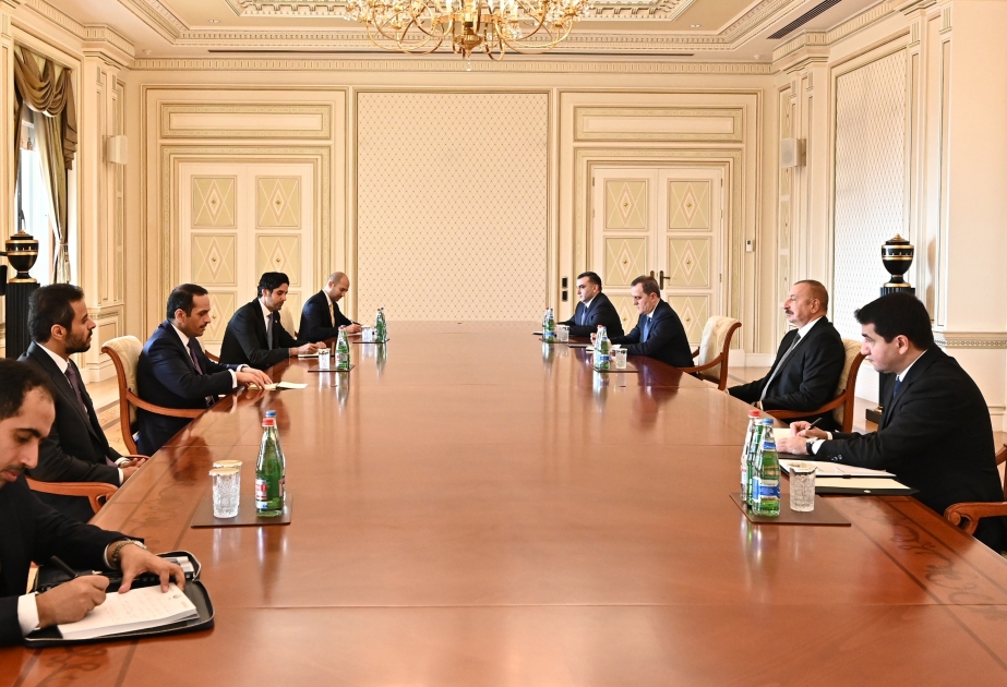 President Ilham Aliyev received delegation led by Deputy Prime Minister of State of Qatar VIDEO