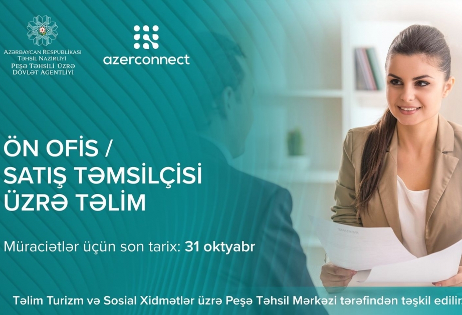 “Ön Ofis/Satış Təmsilçisi” təliminə müraciətlər qəbul olunur