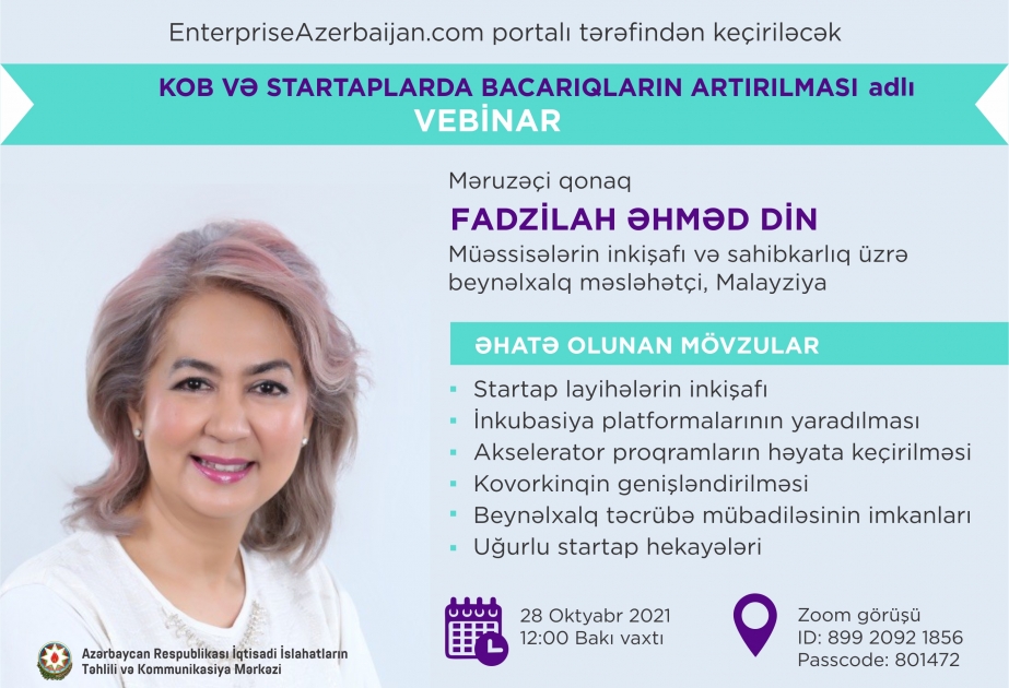 “KOB və startaplarda bacarıqların artırılması” mövzusunda vebinar keçiriləcək