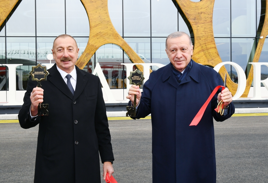 Inauguration ceremony of Fuzuli International Airport was held  President Ilham Aliyev and President Recep Tayyip Erdogan attended the opening ceremony VIDEO