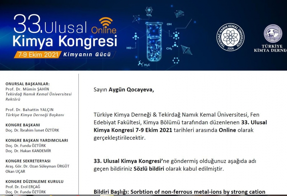 Beynəlxalq konqresdə muxtar respublikanın alimlərinin apardıqları tədqiqatın nəticələri maraqla qarşılanıb