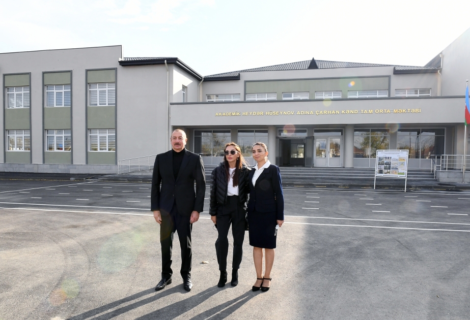 President Ilham Aliyev and First Lady Mehriban Aliyeva attended opening of new building of Jarhan village secondary school VIDEO