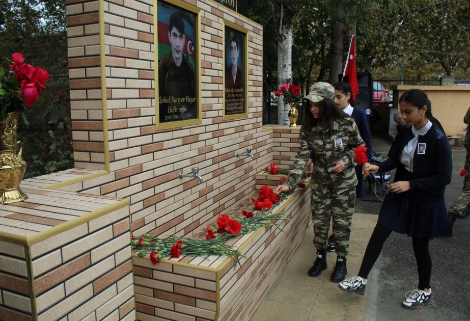 Şəhidin təhsil aldığı məktəbdə xatirəsinə inşa edilən bulaq istifadəyə verilib