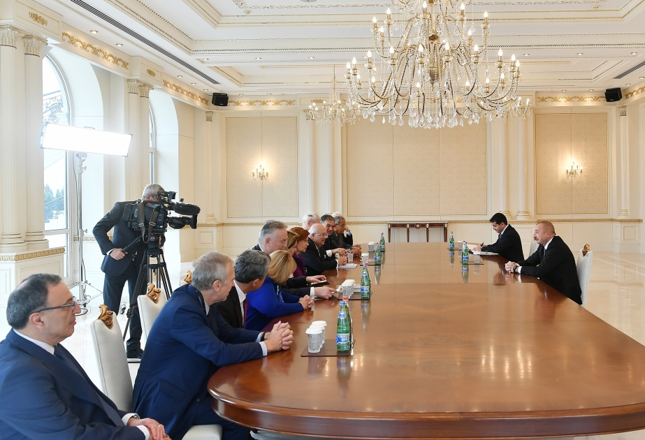 President Ilham Aliyev received co-chairs and members of Board of Trustees of Nizami Ganjavi International Center VIDEO