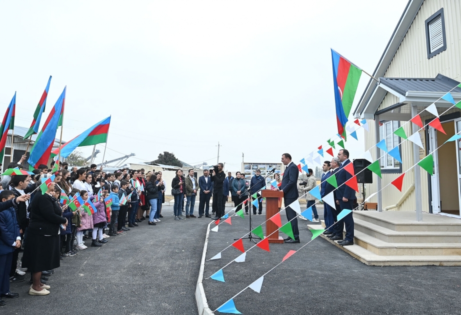 Tərtərdə Ermənistanın təcavüzü nəticəsində yararsız hala düşmüş məktəbin yeni binası istifadəyə verilib