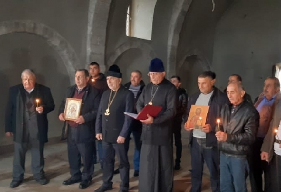 Члены албано-удинской общины посетили в Гадруте церковь Пресвятой Девы Марии и древний албанский храм в селе Хунерли