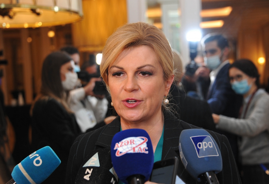Kolinda Qrabar-Kitarovic: Şadam ki, Qarabağ münaqişəsi artıq həll olunub