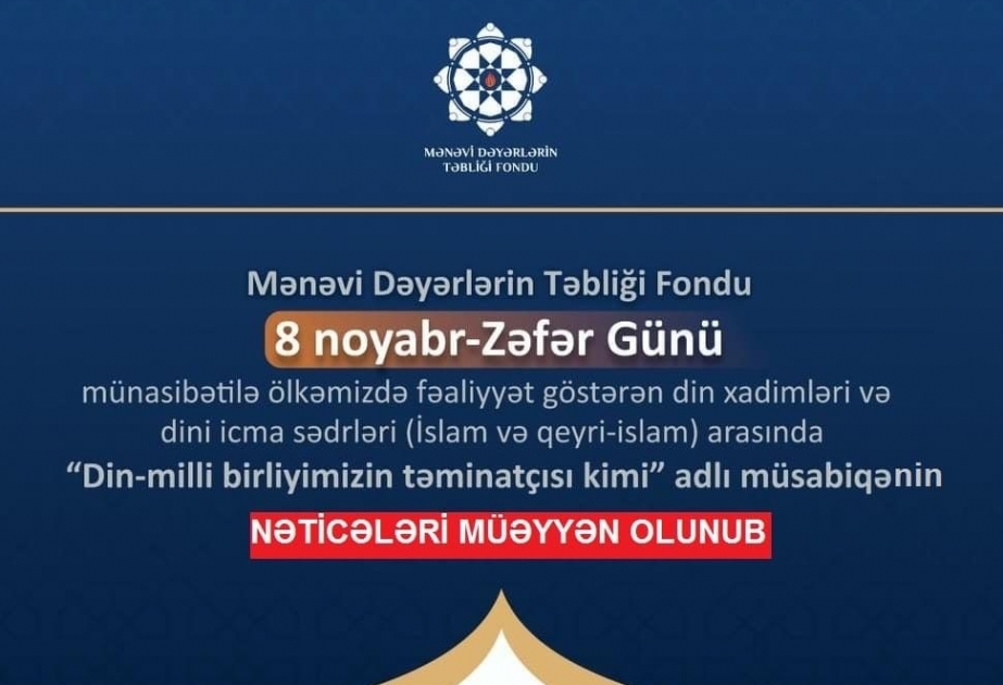 “Din-milli birliyimizin təminatçısı kimi” adlı müsabiqənin qalibləri müəyyənləşib
