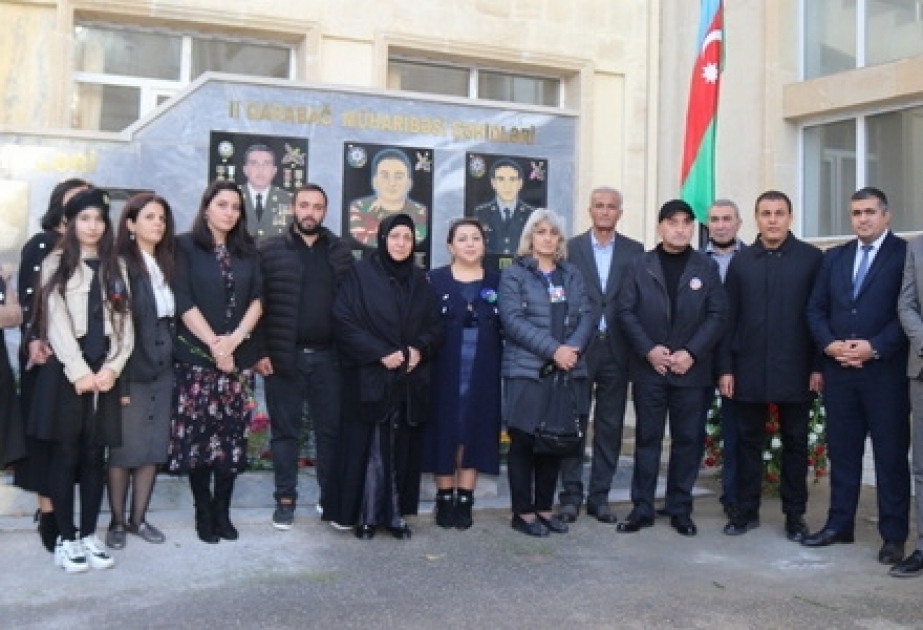 Nizami rayonunda şəhidlərin xatirəsinə ucaldılmış abidənin açılışı olub