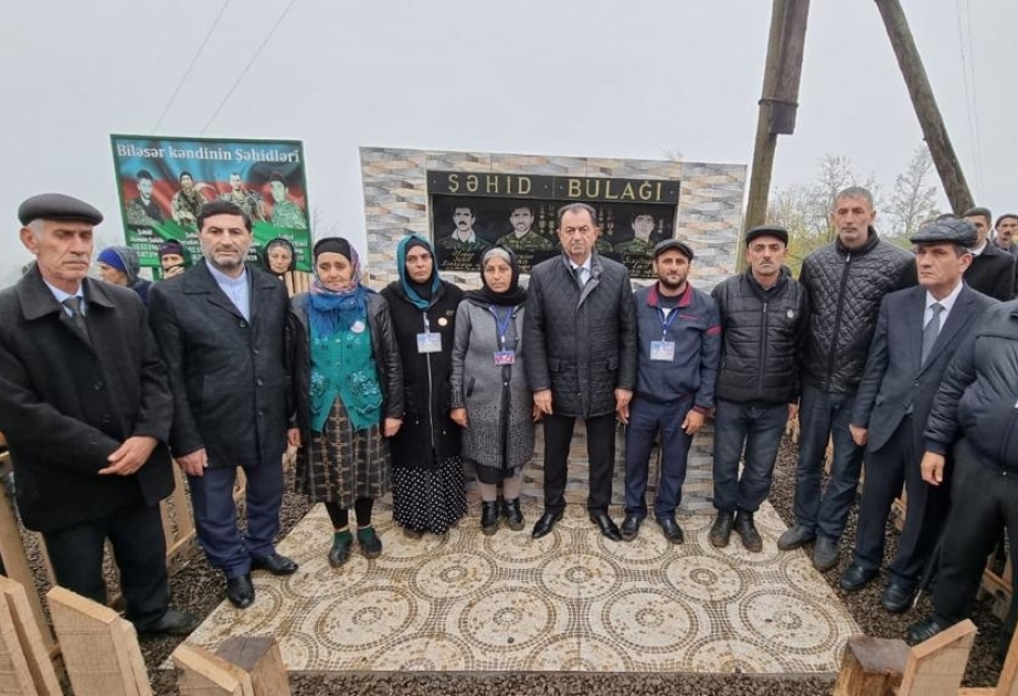 Lənkəranın Gəgiran və Biləsər kəndlərində şəhidlərin xatirəsinə bulaq-abidə kompleksi tikilib