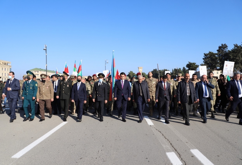 Neftçalalılar Zəfər yürüşü edib, ağacəkmə aksiyasına qoşulublar