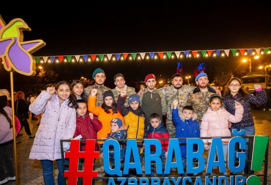 “Zəfər” yarmarkası çərçivəsində şəhidlərimizin övladları səhra yeməkxanasında əsgər yeməyindən dadıblar
