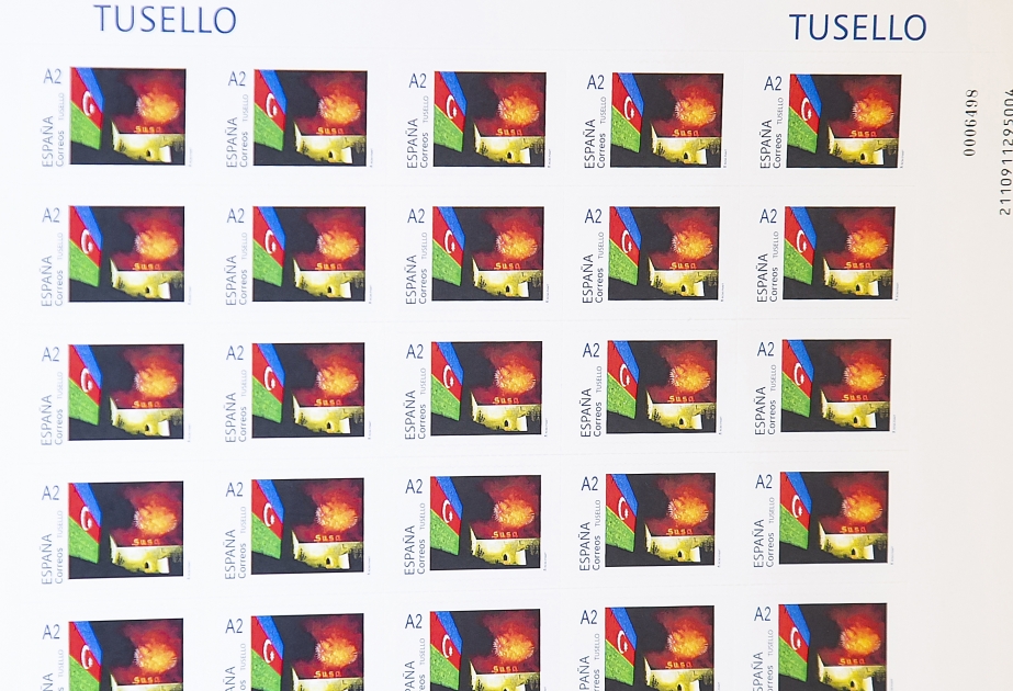 Se emitieron sellos postales en España con motivo del Día de la Victoria de Azerbaiyán