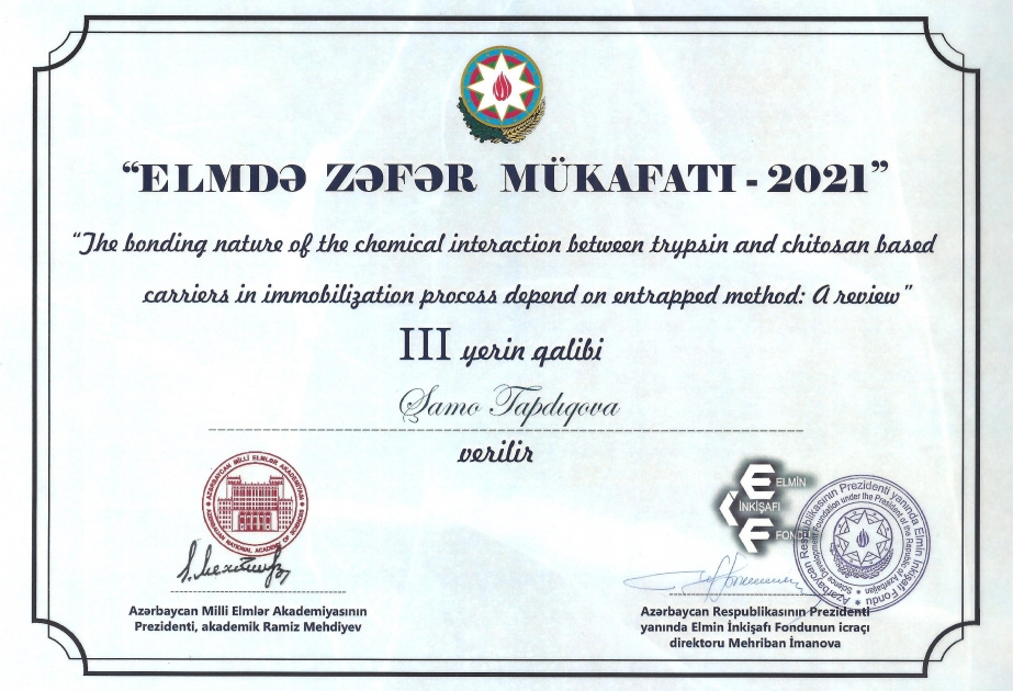 “Elmdə Zəfər mükafatı-2021” müsabiqəsinin nəticələri açıqlanıb