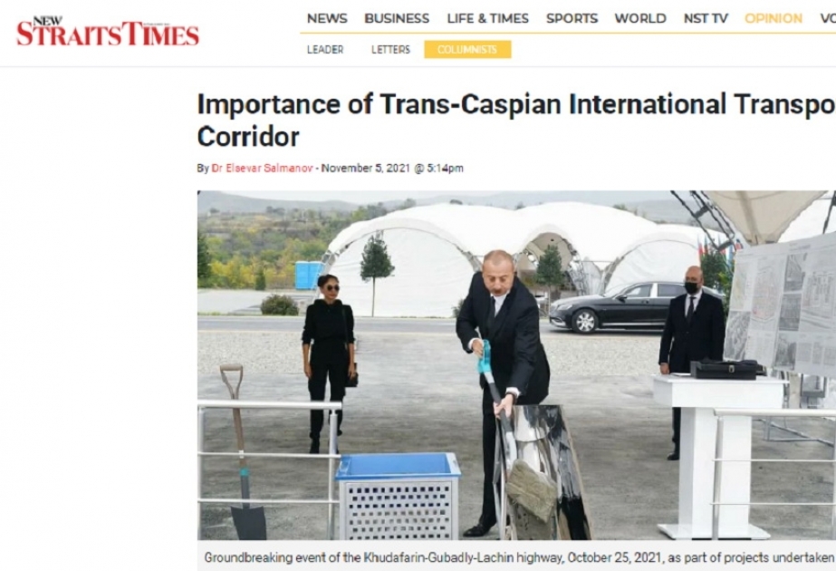 Malayziya qəzetində Azərbaycan diplomatının məqaləsi dərc olunub