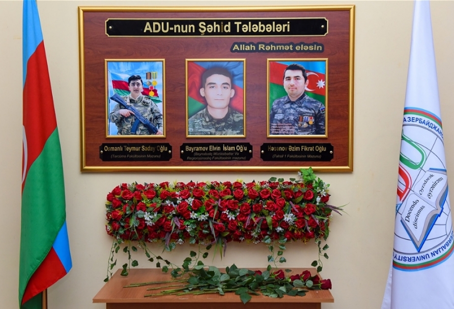 ADU Vətən müharibəsində şəhid olmuş məzunlarının xatirəsini əbədiləşdirib