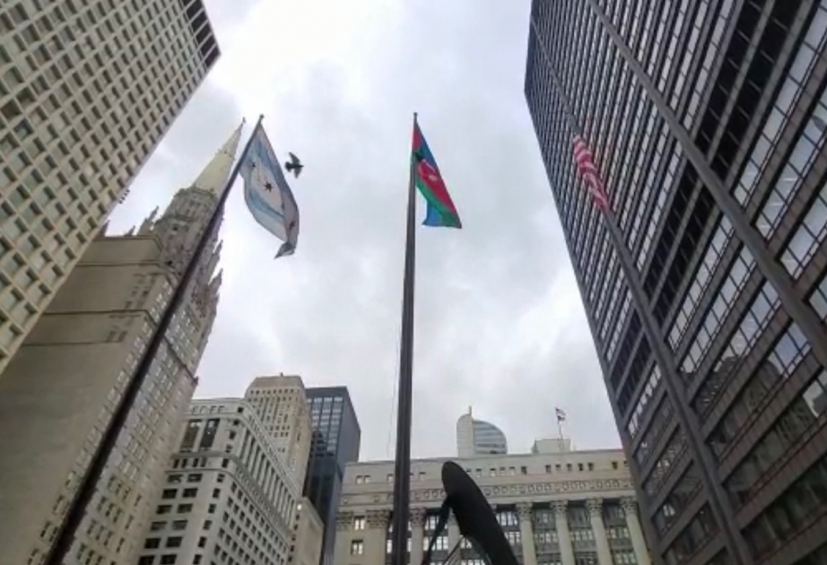 In Chicago aserbaidschanische Flagge gehisst