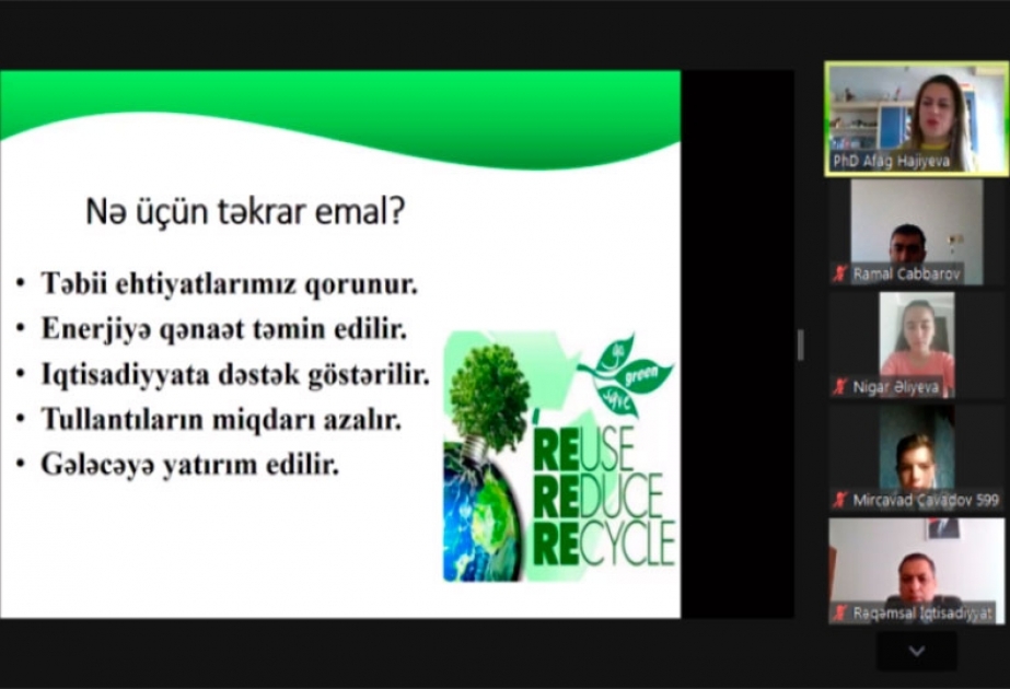 UNEC-də tədbir: Bərk məişət tullantılarının çeşidlənməsi və təkrar emalı
