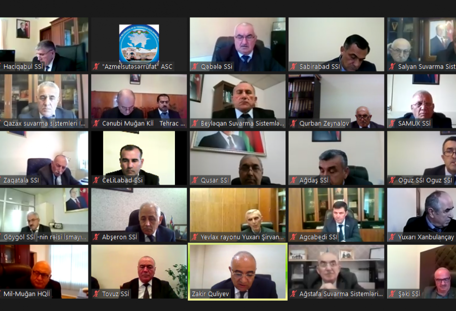 Taxıl sahələrinin su təminatı mövzusunda videokonfrans keçirilib