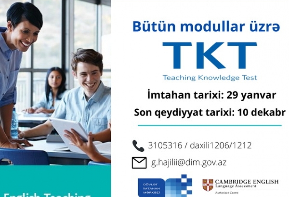 İngilis dili müəllimlərinin xarici dili bacarıqlarını təsdiq edən TKT imtahanına qeydiyyat başlanıb