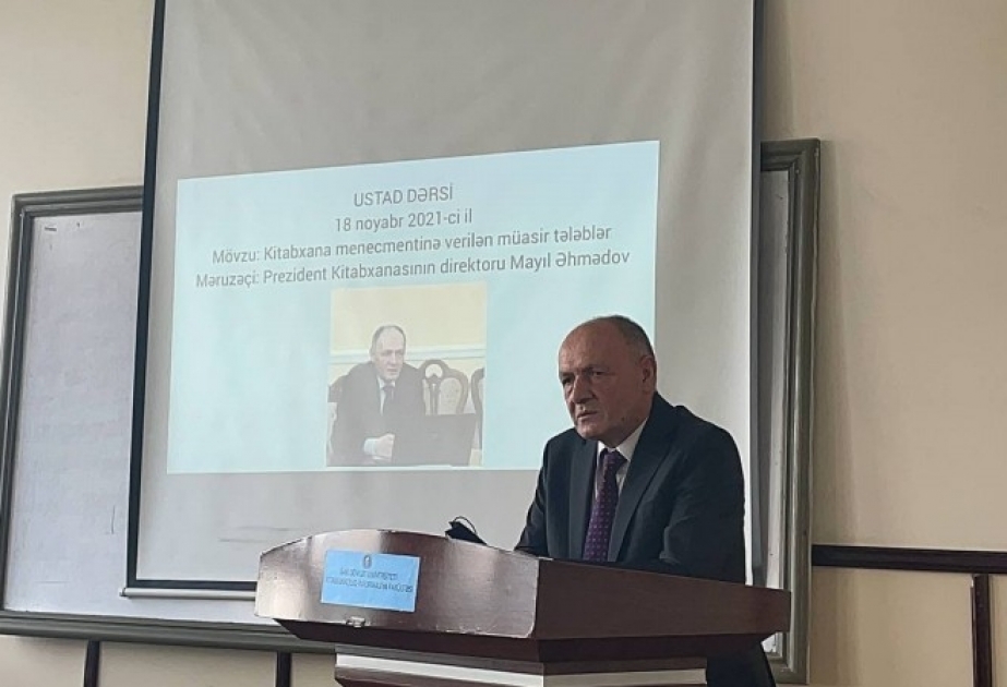 BDU-da “Kitabxana menecmentinə verilən müasir tələblər” mövzusunda ustad dərsi təşkil olunub