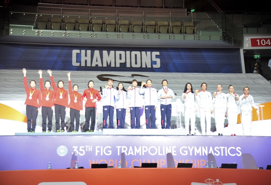 Dünya çempionatında qadınlar arasında batut gimnastikası üzrə komanda yarışlarının qalibləri müəyyənləşib