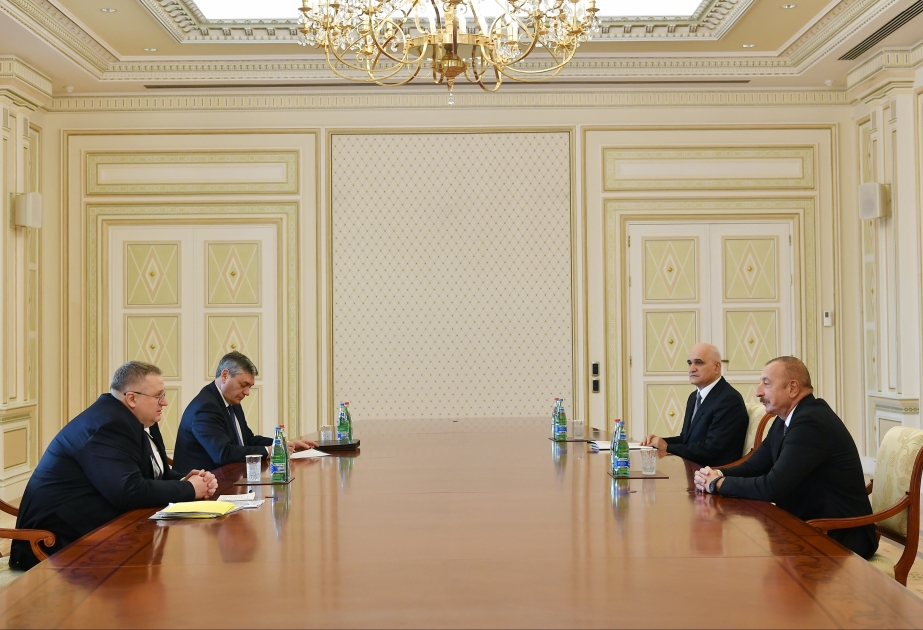 Präsident Ilham Aliyev empfängt stellvertretenden Premierminister von Russland VIDEO