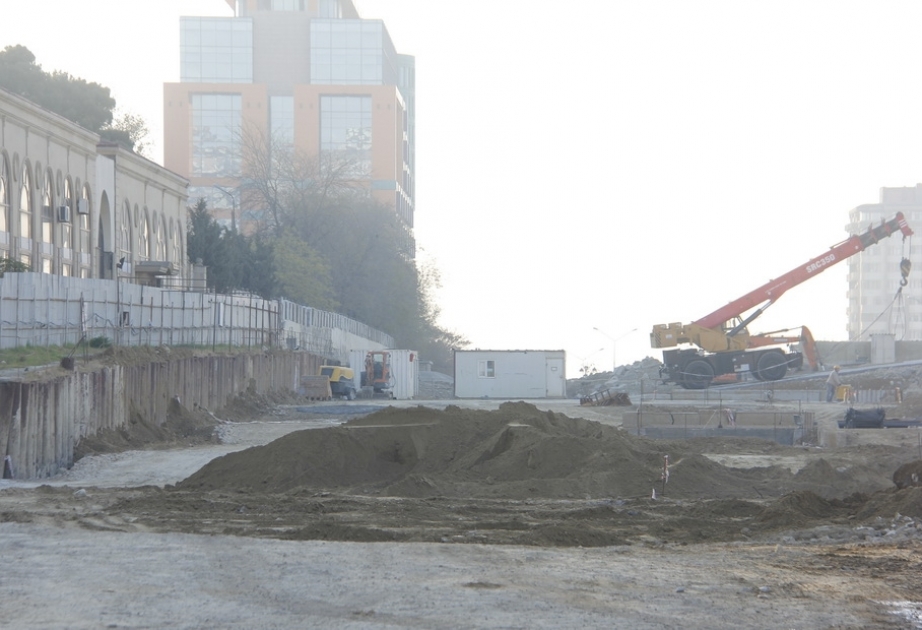 Bakı metrosunun yeni stansiyasının birinci səviyyəsi inşa olunur