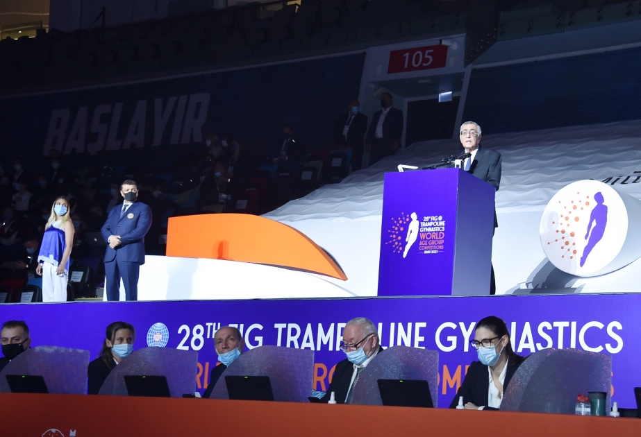 Bakıda batut gimnastikası üzrə 28-ci dünya yaş qrupları yarışlarının təntənəli açılış mərasimi olub