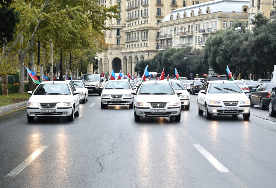 Обеспеченные автомобилем гази Карабахской войны провели автопробег «Победа»