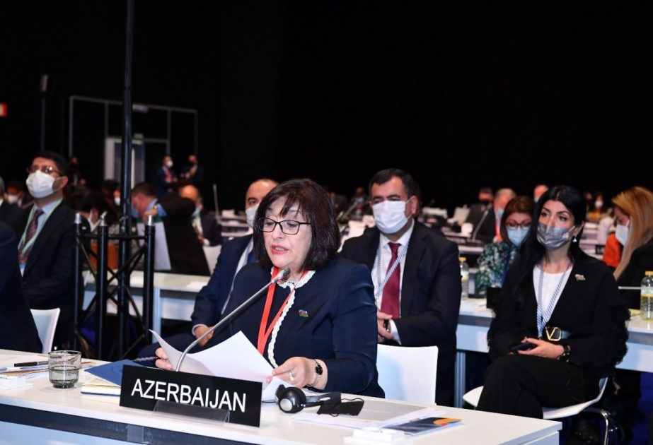 Milli Məclisin sədri Sahibə Qafarova Parlamentlərarası İttifaqın 143-cü Assambleyasında çıxış edib