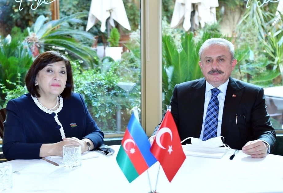 Председатель Милли Меджлиса Сахиба Гафарова встретилась с председателем Великого Национального Собрания Турции Мустафой Шентопом