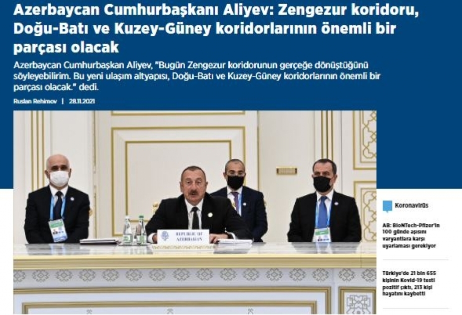 Prezident İlham Əliyevin Aşqabad səfəri Türkiyə mediası tərəfindən geniş işıqlandırılıb