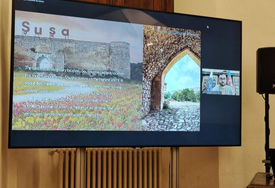 Florensiyada festivalda Şuşa və Şəki şəhərləri ilə bağlı təqdimatlar olub və fotosərgi açılıb