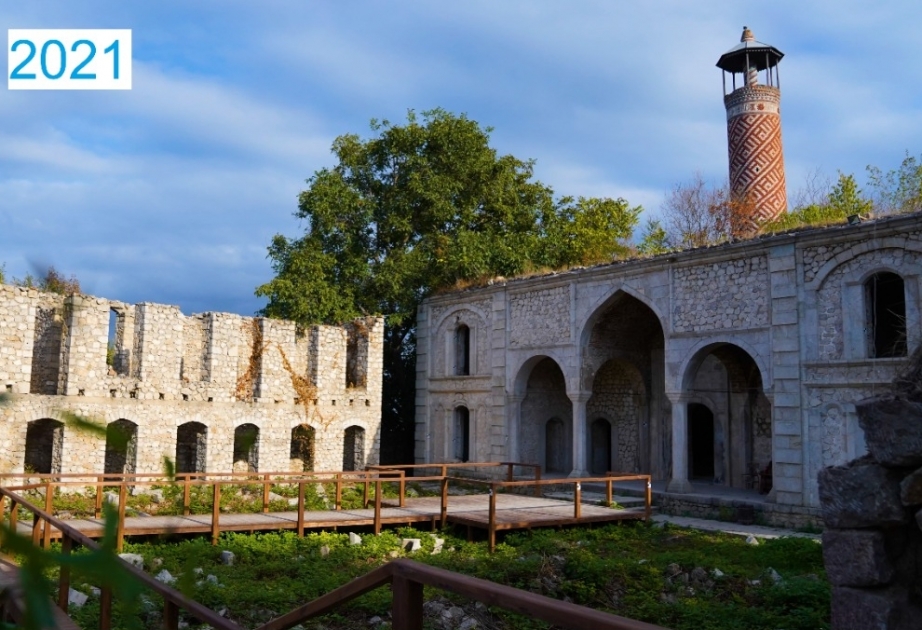 Aşağı Gövhərağa məscidində bərpa işləri davam edir