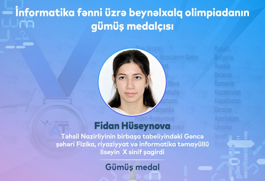 Təhsil Nazirliyi: şagirdimiz informatika üzrə beynəlxalq olimpiadadan gümüş medal qazanıb