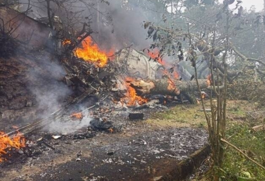 Helicopter carrying Indian defense chief crashes in southern state